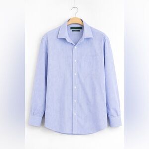 Lauren Ralph Lauren Classic Fit Blue White Striped Dress Shirt 18 34/35 Non Iron